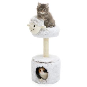 Nobleza Kattenmeubel met huisje - Wit - Pluizig schaap - 67 cm - 32.99 EUR - SKU NB061396
